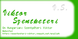 viktor szentpeteri business card